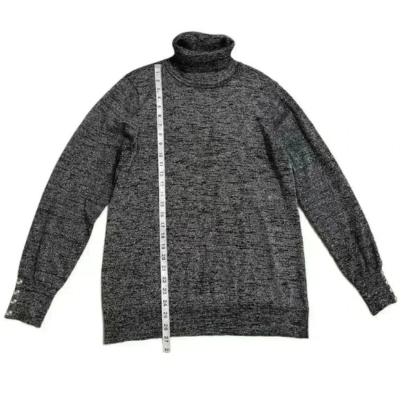 Carolyn Taylor Embellished Sweater Size L Gray Long Sleeve Turtleneck - Picture 2 of 9